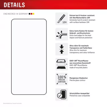 Displex vidro protetor de ecrã premium (cobertura total, 10H) para Samsung S26, cobertura total