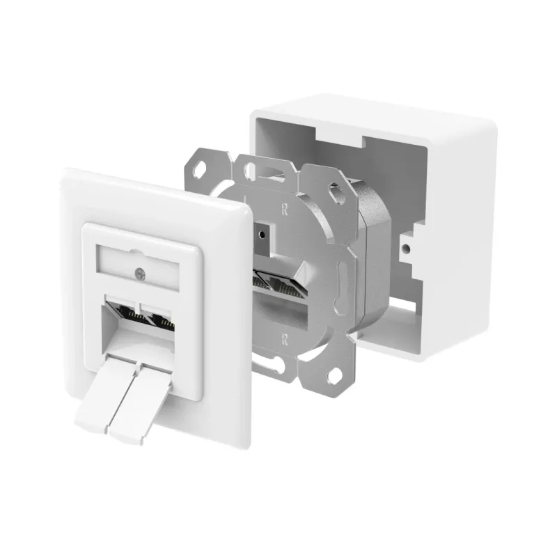 Hama 00300029 Tomada de rede 2 x RJ-45 Branco
