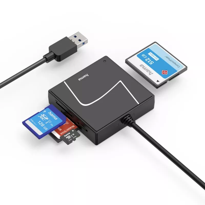 Hama 00200148 Leitor de cartões USB 3.2 Gen 1 (3.1 Gen 1) Type-A/Type-C Preto