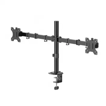 Hama Suporte de monitor, 2 monitores, altura ajustável, orientável/inclinável, 13 polegadas – 35 polegadas, Preto