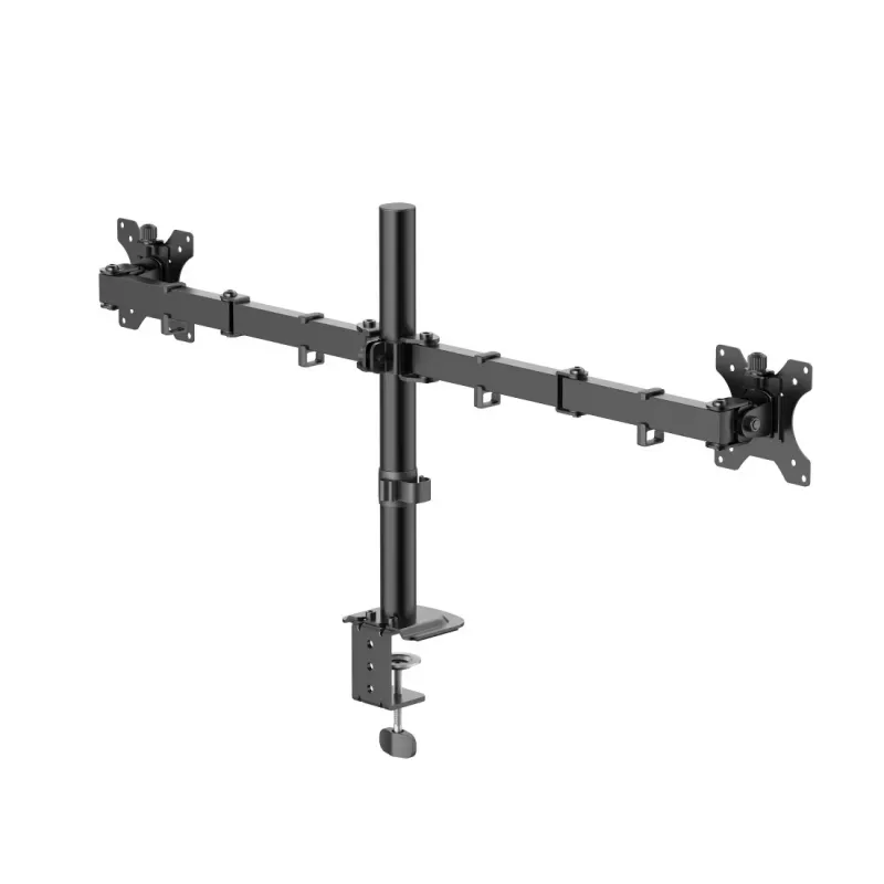 Hama Suporte de monitor, 2 monitores, altura ajustável, orientável/inclinável, 13 polegadas – 35 polegadas, Preto
