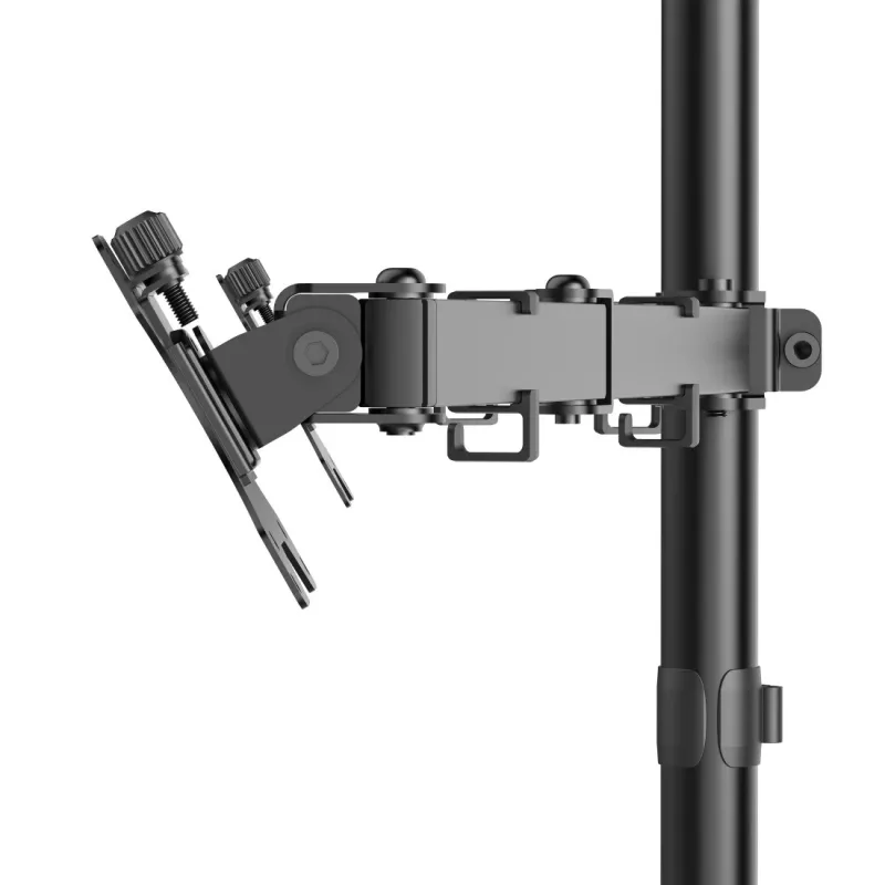 Hama Suporte de monitor, 2 monitores, altura ajustável, orientável/inclinável, 13 polegadas – 35 polegadas, Preto