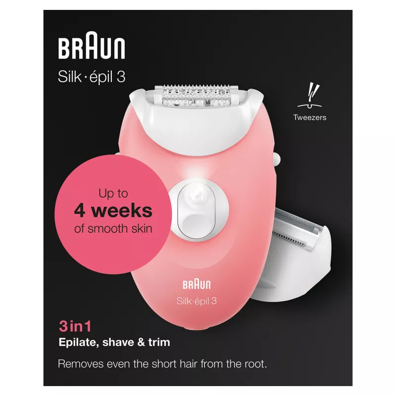Braun Silk-epil 3-277 Depiladora, branco/rosa