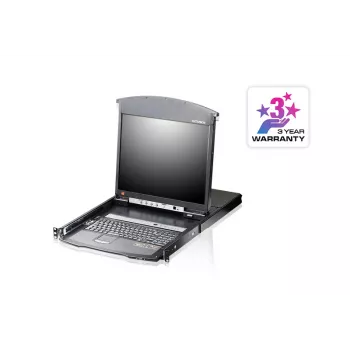 ATEN KL1508AiN Consola KVM-over-IP de rack 8 portas com LCD de dupla calha