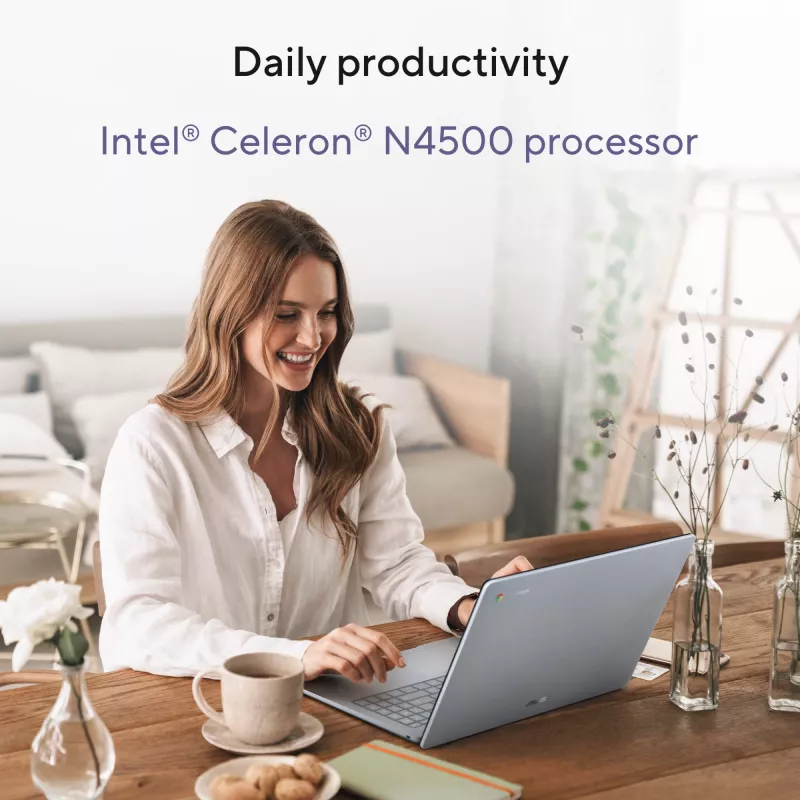 ASUS Chromebook CB1505CTA-S70197-CBE Intel® N N150 39,6 cm (15,6 inch) Full HD 8 GB LPDDR5-SDRAM 64 GB eMMC Wi-Fi 6 (802.11ax) ChromeOS US International Cinzento