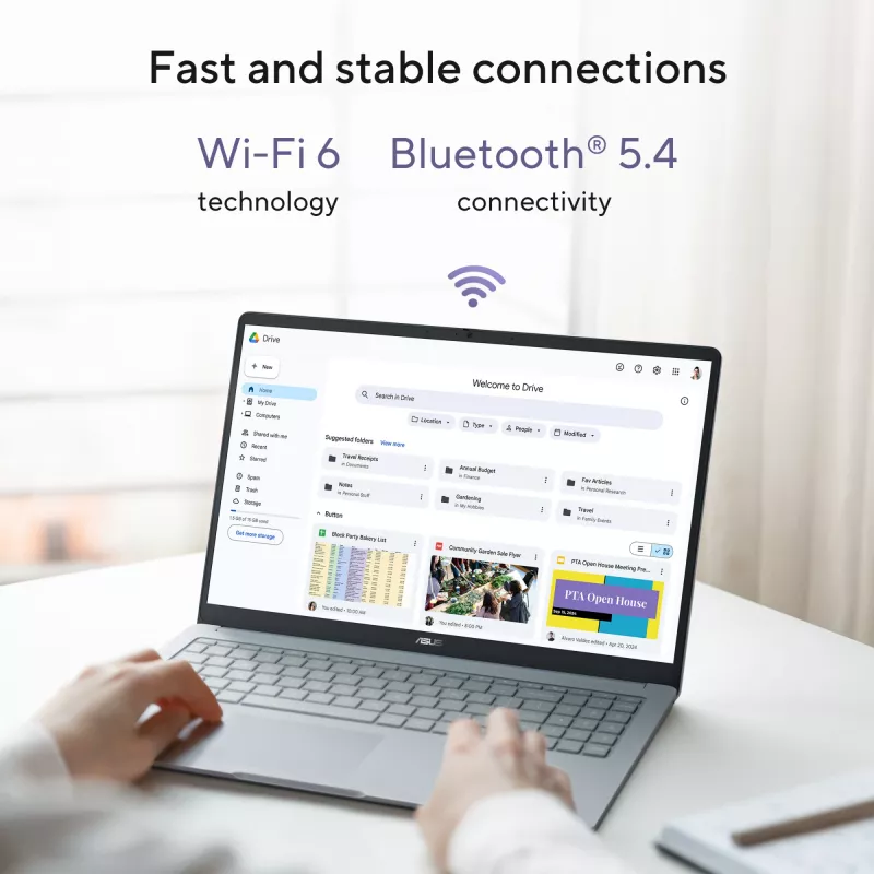 ASUS Chromebook CB1505CTA-S70197-CBE Intel® N N150 39,6 cm (15,6 inch) Full HD 8 GB LPDDR5-SDRAM 64 GB eMMC Wi-Fi 6 (802.11ax) ChromeOS US International Cinzento