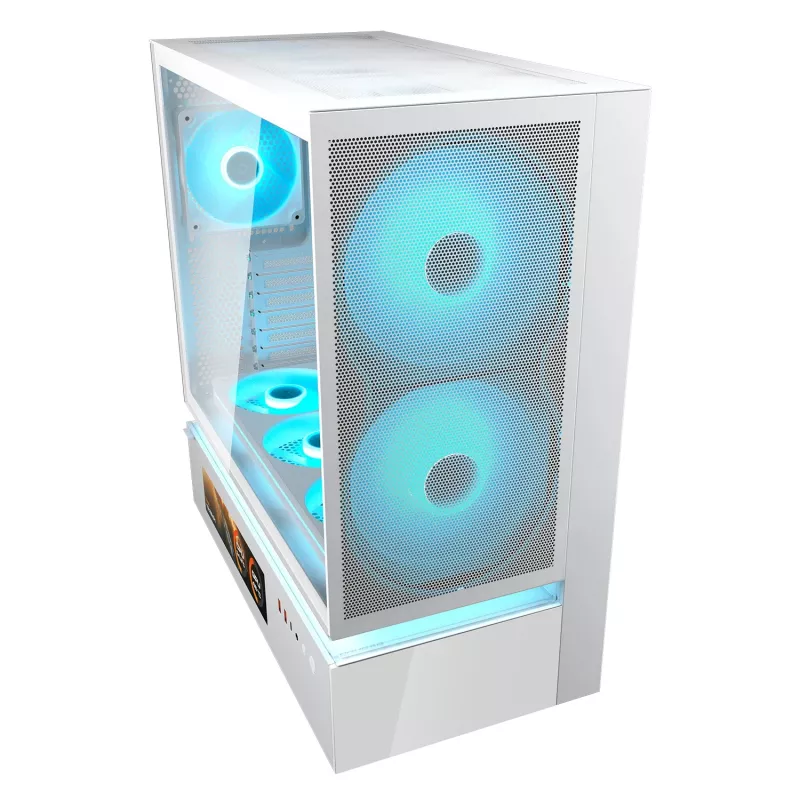 COUGAR Caixa Midi Tower, CFV235 Vision, ARGB, Ecrã LCD, Mesh, Branco