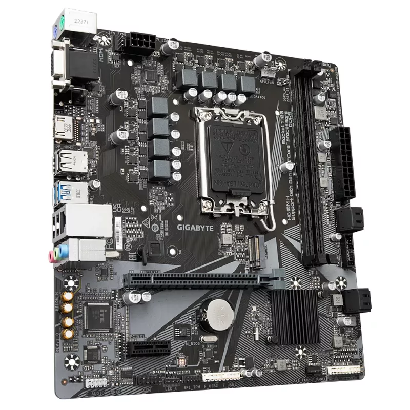 GIGABYTE H610M H Placa-mãe - Compatível com CPUs Intel Core de 14.ª geração, VRM digital híbrido 6+1+1, até 5600 MHz DDR4 (OC), 1x PCIe 3.0 M.2, GbE LAN, USB 3.2 Gen 1