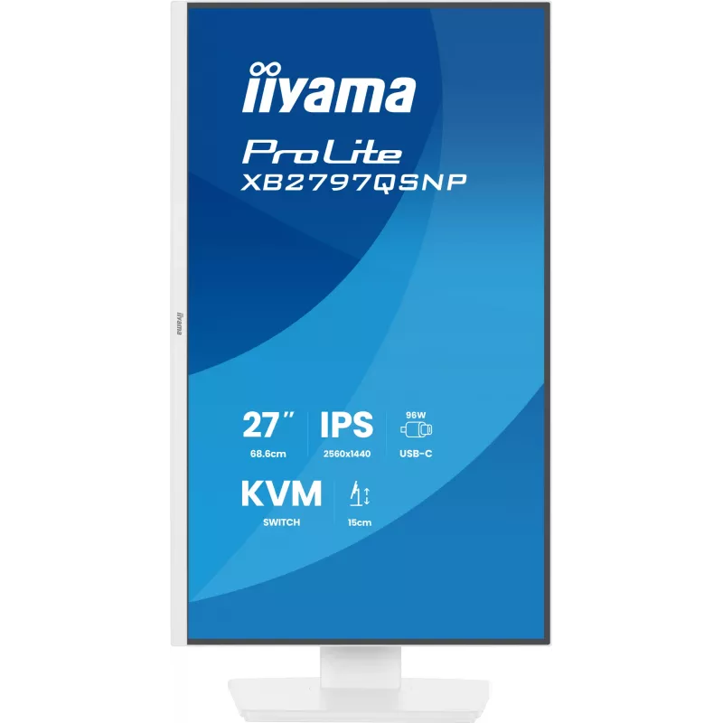 iiyama ProLite XB2797QSNP-W1 Monitor de computador IPS-LCD de 27 polegadas 68,6 cm (27 polegadas) 2560 x 1440 píxeis Quad HD Branco