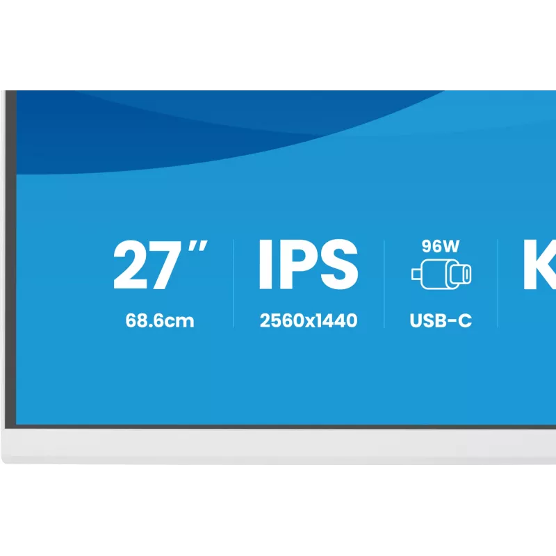 iiyama ProLite XB2797QSNP-W1 Monitor de computador IPS-LCD de 27 polegadas 68,6 cm (27 polegadas) 2560 x 1440 píxeis Quad HD Branco
