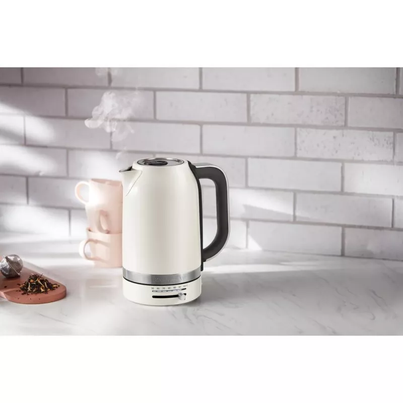 KitchenAid 5KEK1701EPL Chaleira elétrica 1,7 l 2400 W Preto, Aço inoxidável, Branco