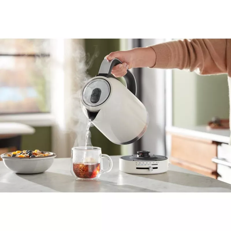 KitchenAid 5KEK1701EPL Chaleira elétrica 1,7 l 2400 W Preto, Aço inoxidável, Branco