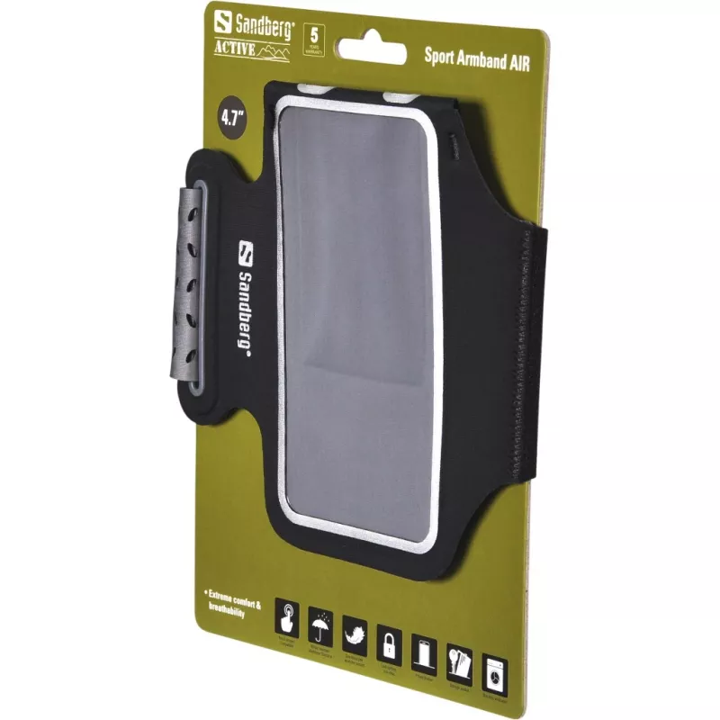Sandberg Sport Armband AIR 4.7'', capa de braço, qualquer marca, 11,9 cm (4.7 polegadas), preto