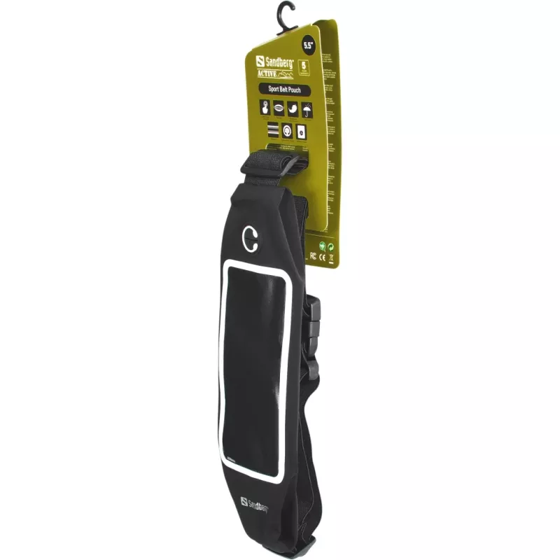Sandberg bolsa de cintura desportiva 5,5'', bolsa de cintura, universal, 14 cm (5,5 polegadas), preto