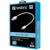 Sandberg cabo MicroUSB de sincronização/carregamento 0,2 m, 0,2 m, USB A, Micro-USB B, USB 2.0, branco