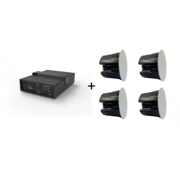Vivolink Audiopack subwoofer 6.5 + 4 x altifalantes de encastrar no teto premium 40W (oferta de pacote limitado) preto com fios 110 W