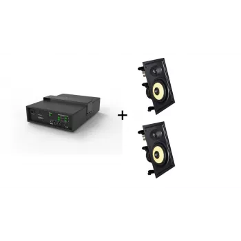 Vivolink Audiopack subwoofer + 2 x altifalantes de encastrar premium (oferta de pacote limitado) preto com fios 110 W