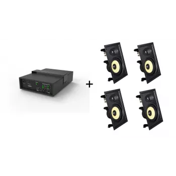 Vivolink Audiopack subwoofer + 4 x altifalantes de encastrar premium - (oferta de pacote limitado) preto com fios 110 W