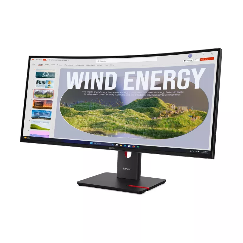 Lenovo ThinkVision T34WD-40 monitor, 86,4 cm (34 polegadas), 3440 x 1440 píxeis, Wide Quad HD, LED, 6 ms, preto