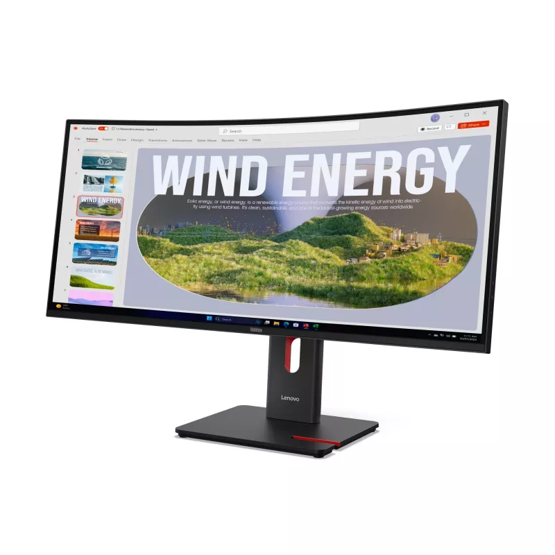 Lenovo ThinkVision T34WD-40 monitor, 86,4 cm (34 polegadas), 3440 x 1440 píxeis, Wide Quad HD, LED, 6 ms, preto