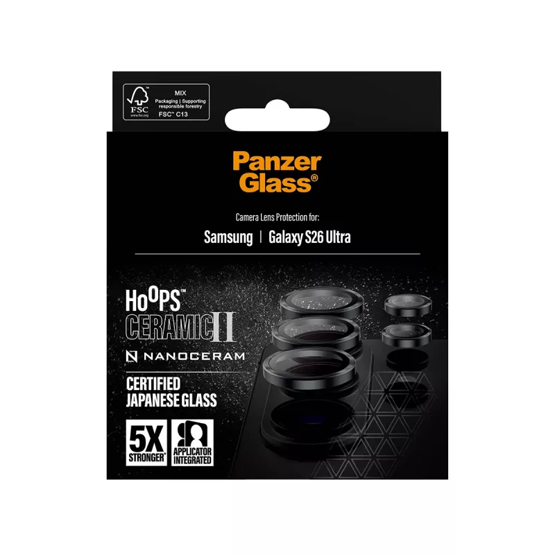 PanzerGlass ® Hoops® Ceramic II proteção de lente de câmara Samsung Galaxy S26 Ultra
