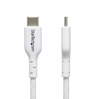StarTech.com 1 m (3,3 ft) cabo de carregamento USB-C branco pack de 2, cabo USB-C, cabo de carregamento para portátil USB 2.0 Type-C, 60 W 3 A Power Delivery, revestimento TPE, cabo de transferência de dados USB-C, M/M
