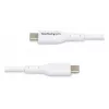 StarTech.com 1 m (3,3 ft) cabo de carregamento USB-C branco pack de 2, cabo USB-C, cabo de carregamento para portátil USB 2.0 Type-C, 60 W 3 A Power Delivery, revestimento TPE, cabo de transferência de dados USB-C, M/M