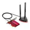 TP-Link AX3000 Wi-Fi 6 Bluetooth 5.0 Adaptador PCIe, Interno, Sem fios, PCI Express, WLAN / Bluetooth, 2402 Mbit/s, Preto, Vermelho