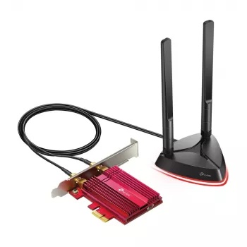 TP-Link AX3000 Wi-Fi 6 Bluetooth 5.0 Adaptador PCIe, Interno, Sem fios, PCI Express, WLAN / Bluetooth, 2402 Mbit/s, Preto, Vermelho