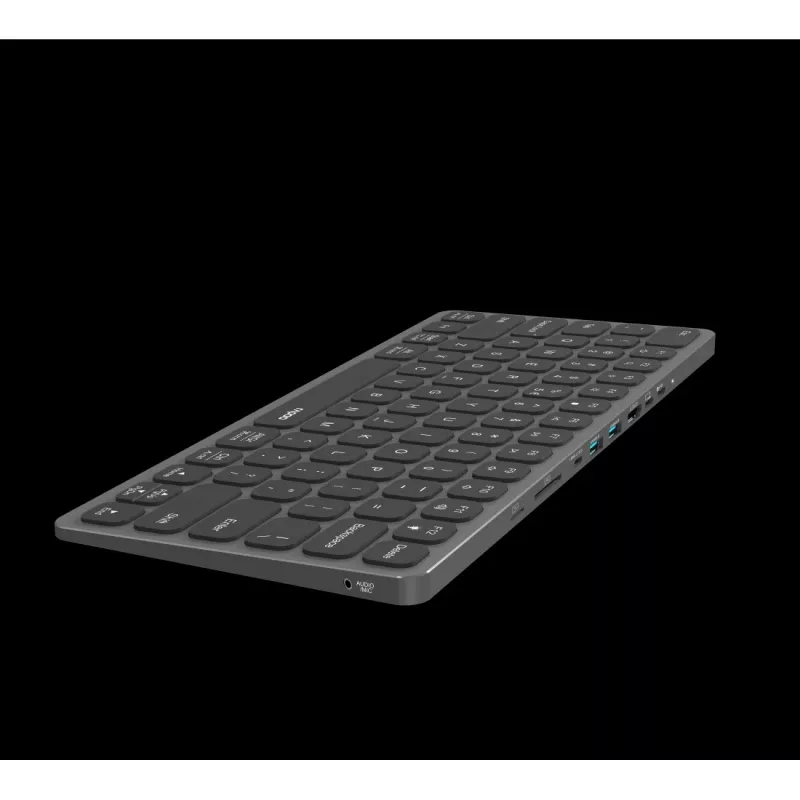 Rapoo UCK-6001 Teclado ultrafino com adaptador multiporta USB-C 8 em 1, QWERTZ