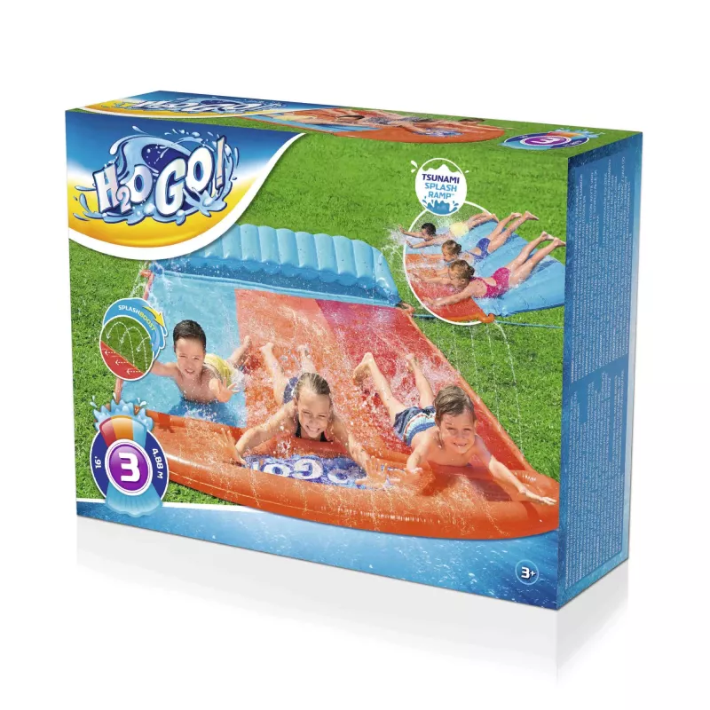 Bestway H2OGO! Escorrega triplo com rampa Tsunami Splash 4,88 m