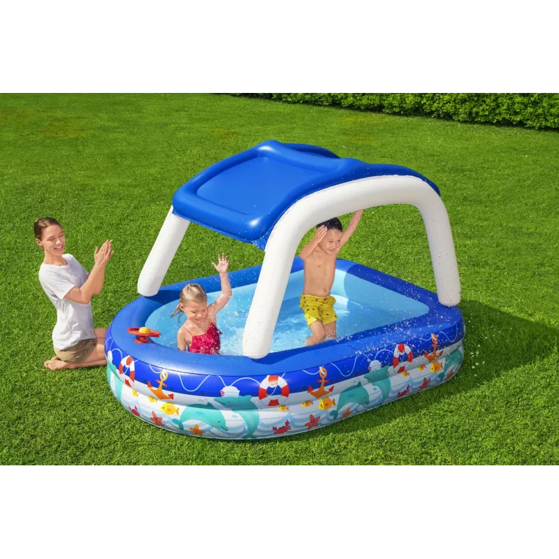 Bestway Sea Captain Piscina familiar insuflável com toldo UV Careful