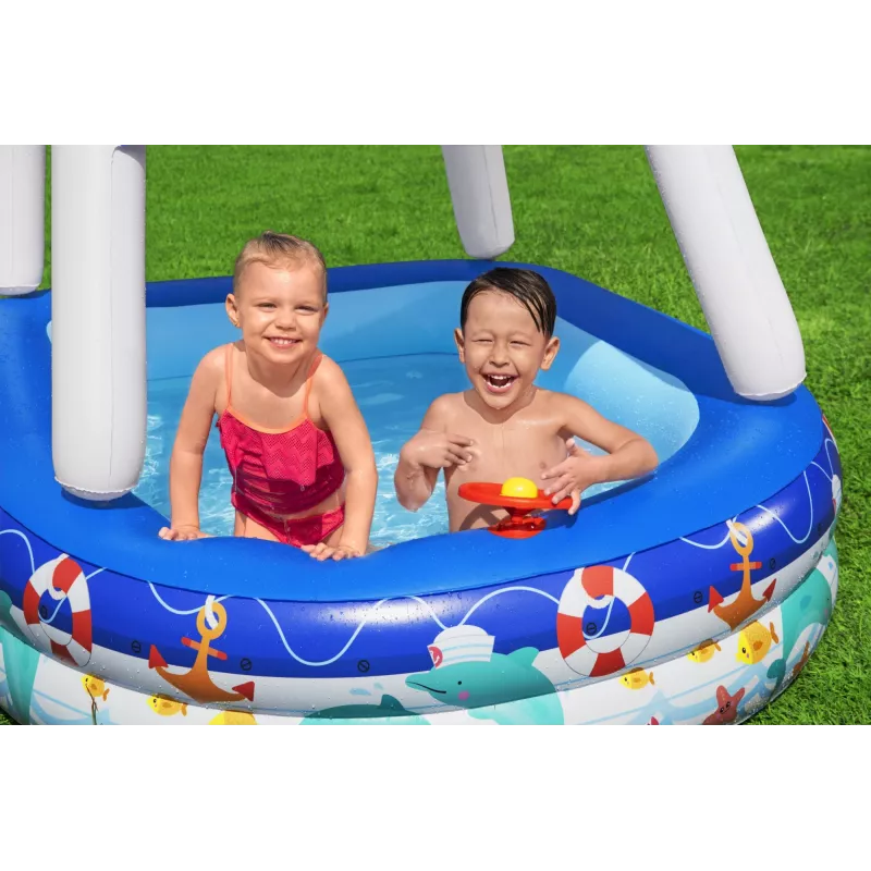 Bestway Sea Captain Piscina familiar insuflável com toldo UV Careful