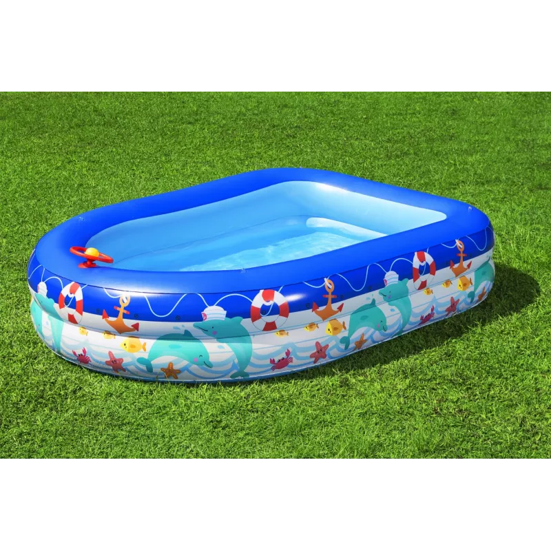 Bestway Sea Captain Piscina familiar insuflável com toldo UV Careful