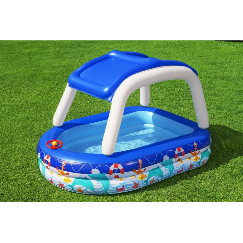 Bestway Sea Captain Piscina familiar insuflável com toldo UV Careful