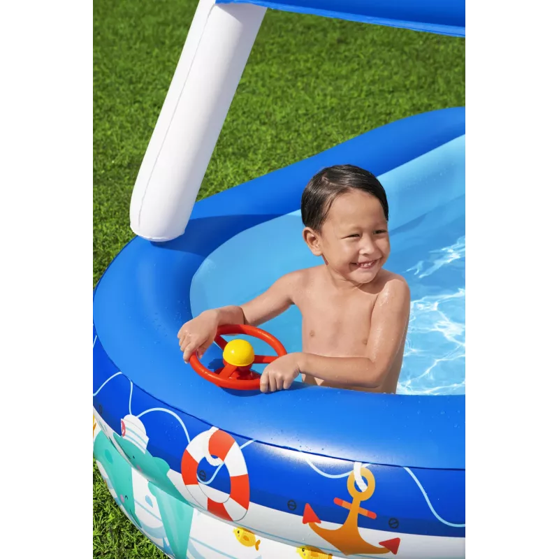 Bestway Sea Captain Piscina familiar insuflável com toldo UV Careful