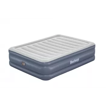 Bestway Tritech Colchão de ar Queen com bomba AC integrada e revestimento antimicrobiano 2,03 m x 1,52 m x 51 cm