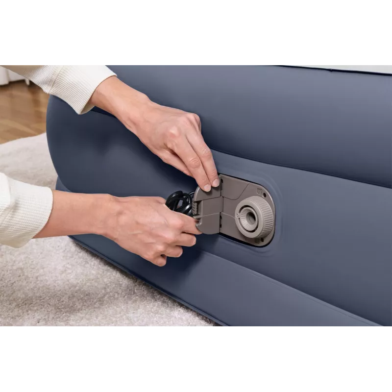 Bestway Tritech SleekFlow Colchão de ar com encosto Queen com bomba AC integrada e revestimento antimicrobiano 2,26 m x 1,52 m x 84 cm