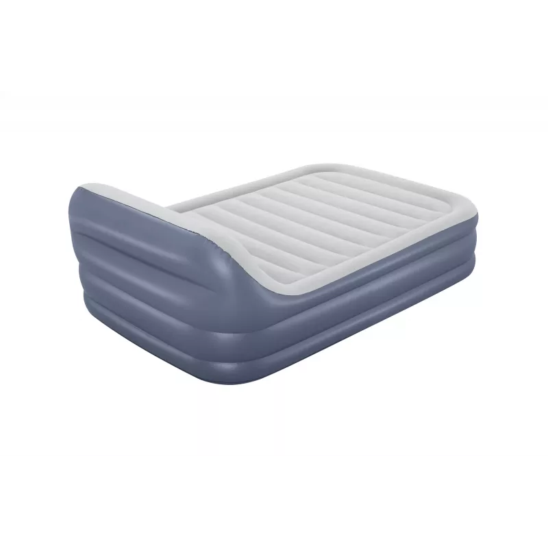 Bestway Tritech SleekFlow Colchão de ar com encosto Queen com bomba AC integrada e revestimento antimicrobiano 2,26 m x 1,52 m x 84 cm