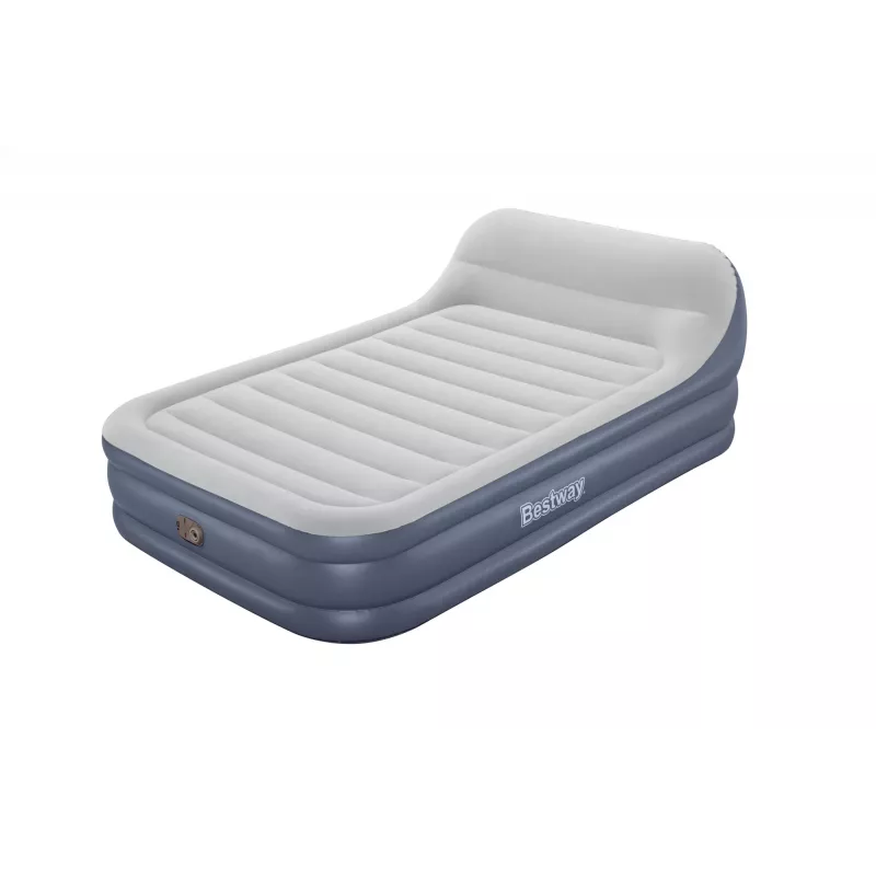 Bestway Tritech SleekFlow Colchão de ar com encosto Queen com bomba AC integrada e revestimento antimicrobiano 2,26 m x 1,52 m x 84 cm