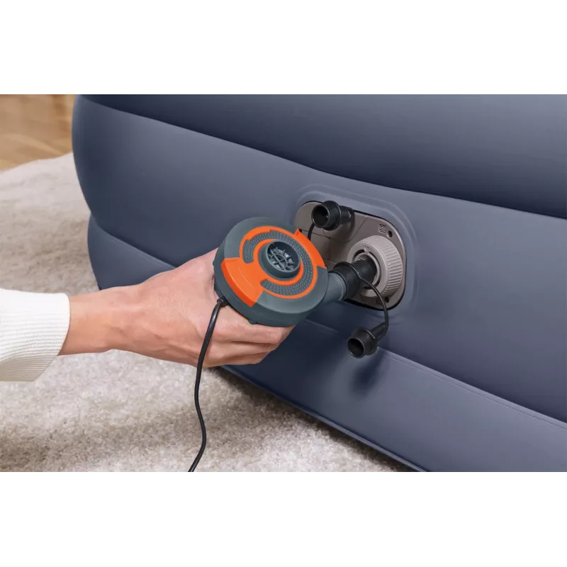 Bestway Tritech SleekFlow Colchão de ar com encosto Queen com bomba AC integrada e revestimento antimicrobiano 2,26 m x 1,52 m x 84 cm