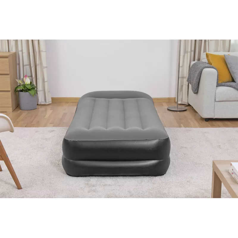 Bestway Tritech Colchão de ar Twin com bomba AC integrada e revestimento antimicrobiano 1,91 m x 97 cm x 46 cm