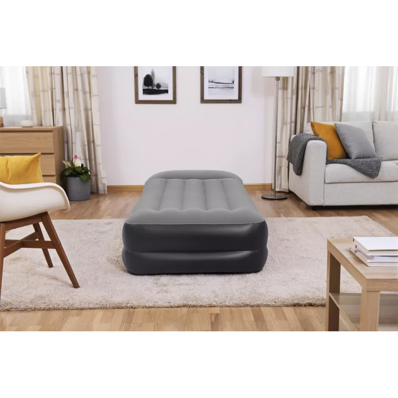 Bestway Tritech Colchão de ar Twin com bomba AC integrada e revestimento antimicrobiano 1,91 m x 97 cm x 46 cm