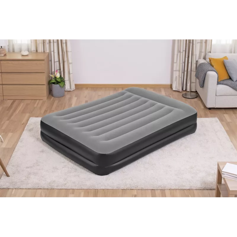 Bestway Tritech Colchão de ar Queen com bomba AC integrada e revestimento antimicrobiano 2,03 m x 1,52 m x 46 cm
