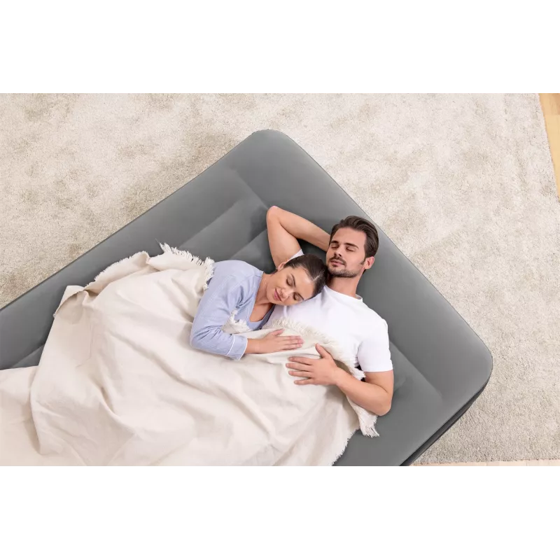 Bestway Tritech Colchão de ar Queen com bomba AC integrada e revestimento antimicrobiano 2,03 m x 1,52 m x 46 cm