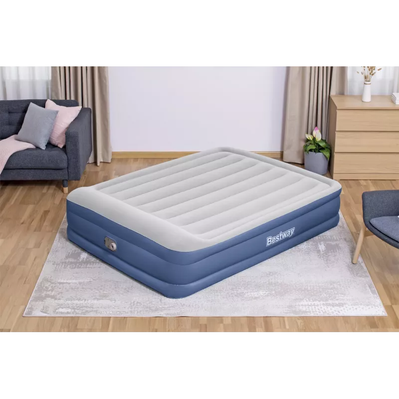 Bestway Tritech Cama de ar Queen com bomba AC integrada e revestimento antimicrobiano 2,03 m x 1,52 m x 46 cm
