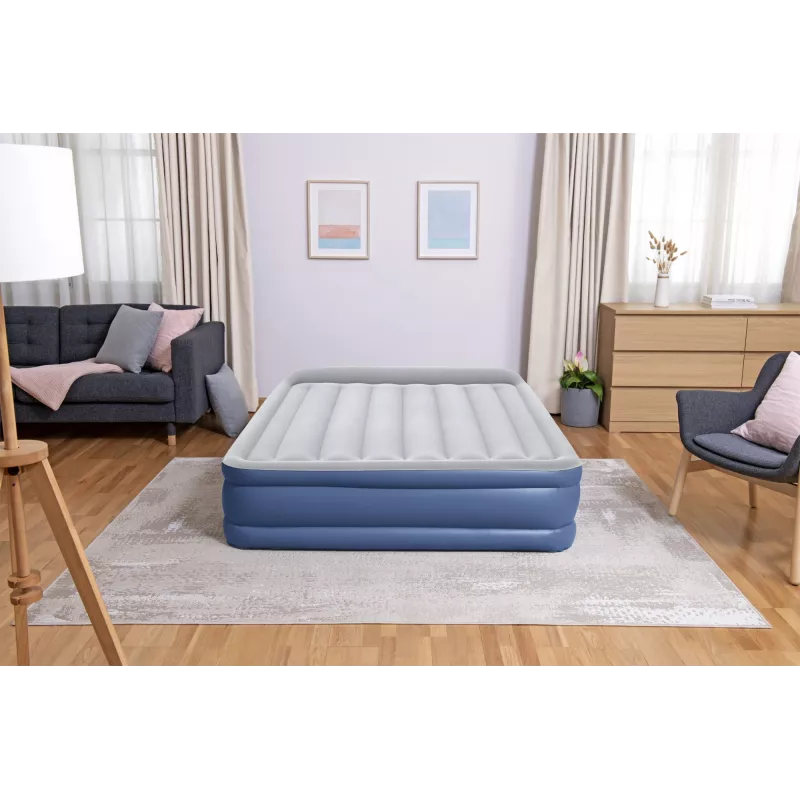 Bestway Tritech Cama de ar Queen com bomba AC integrada e revestimento antimicrobiano 2,03 m x 1,52 m x 46 cm