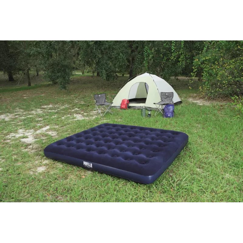 Bestway Flocked Airbed – King – 2,03 m x 1,83 m x 22 cm, Colchão duplo
