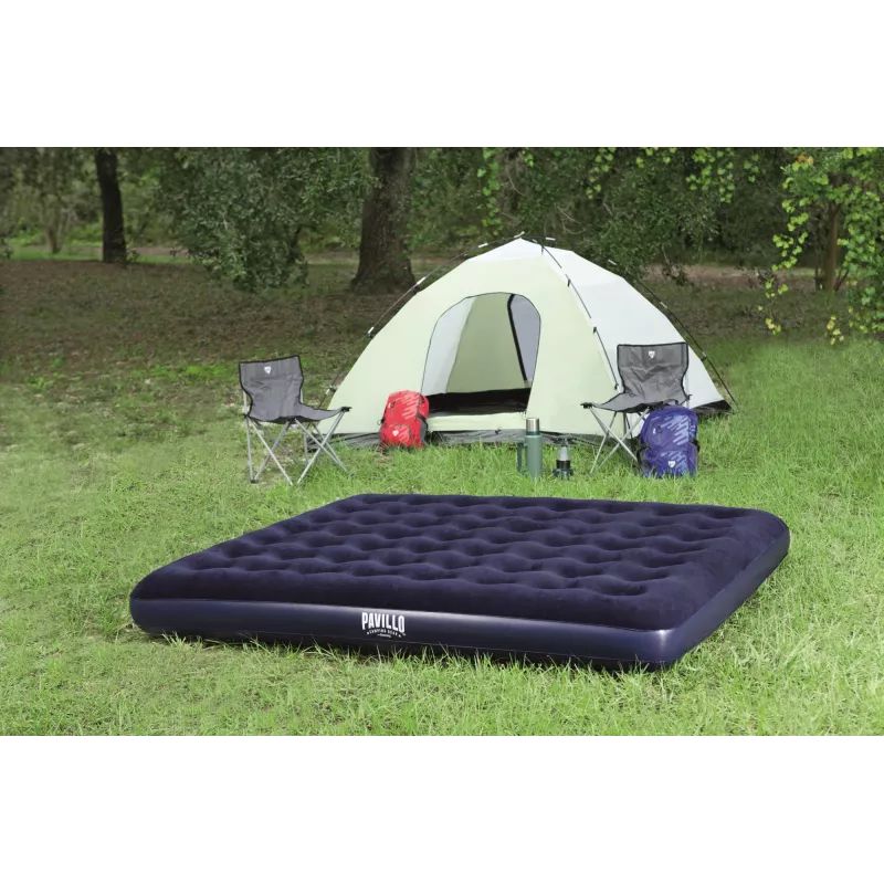 Bestway Flocked Airbed – King – 2,03 m x 1,83 m x 22 cm, Colchão duplo