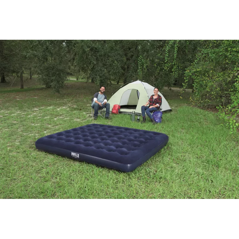 Bestway Flocked Airbed – King – 2,03 m x 1,83 m x 22 cm, Colchão duplo